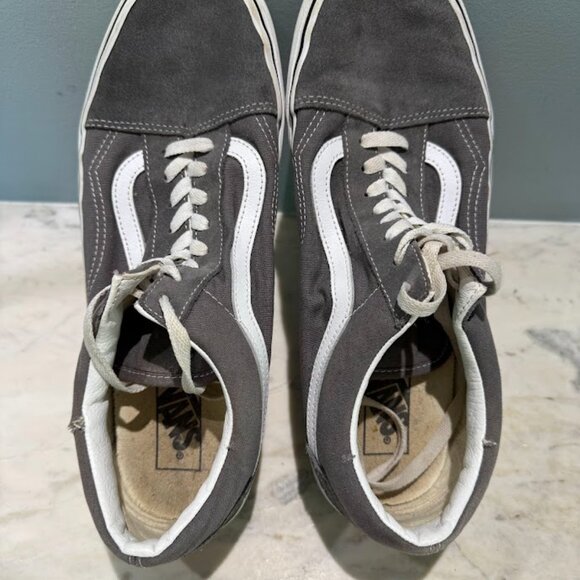 Vans Gray/White Old Skool Men's Low-Top Canvas Classic, Size 12 - Picture 9 of 10